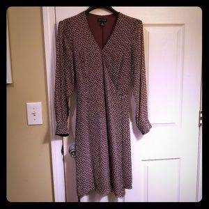 Purple/Cream Ann Taylor Wrap Dress